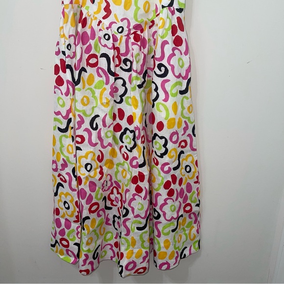 RHODE Linen Sophie Dress in Painted Bloom - Picture 8 of 10